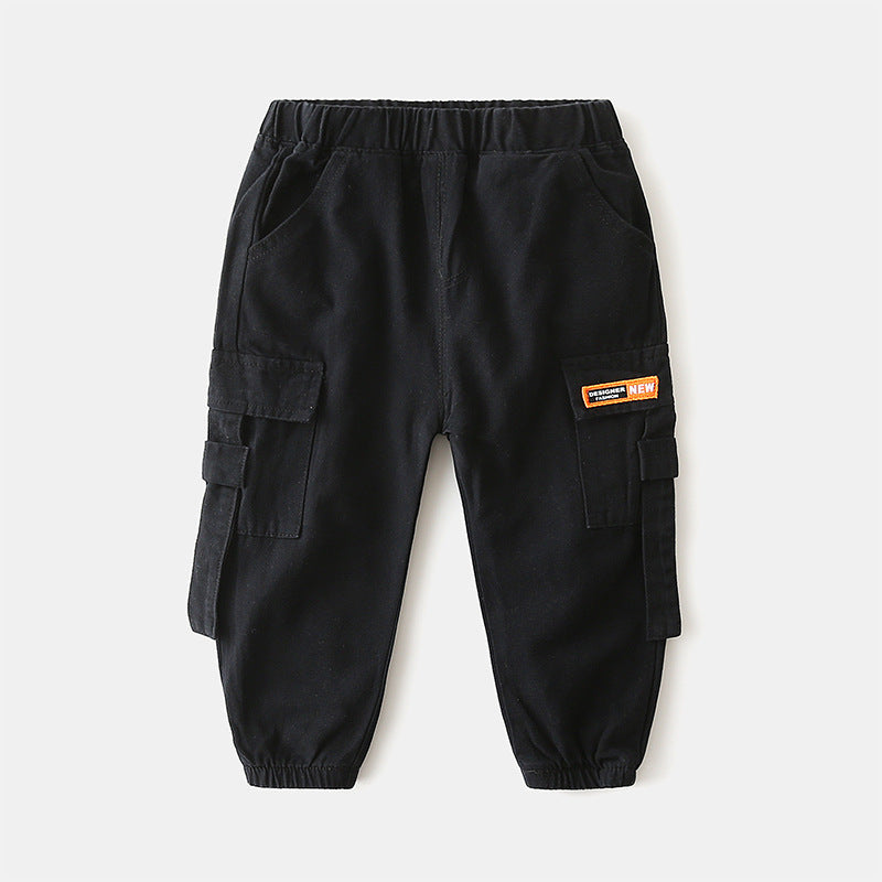 Children's Casual Pants Label Pocket Trousers Pants ( Pack of 3 )