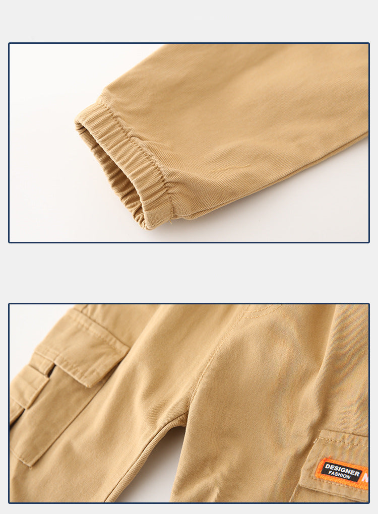 Children's Casual Pants Label Pocket Trousers Pants ( Pack of 3 )